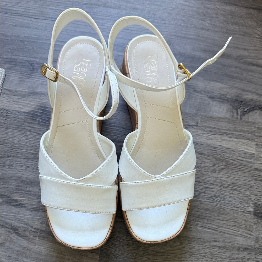 Franco Sarto White Strappy Sandals
